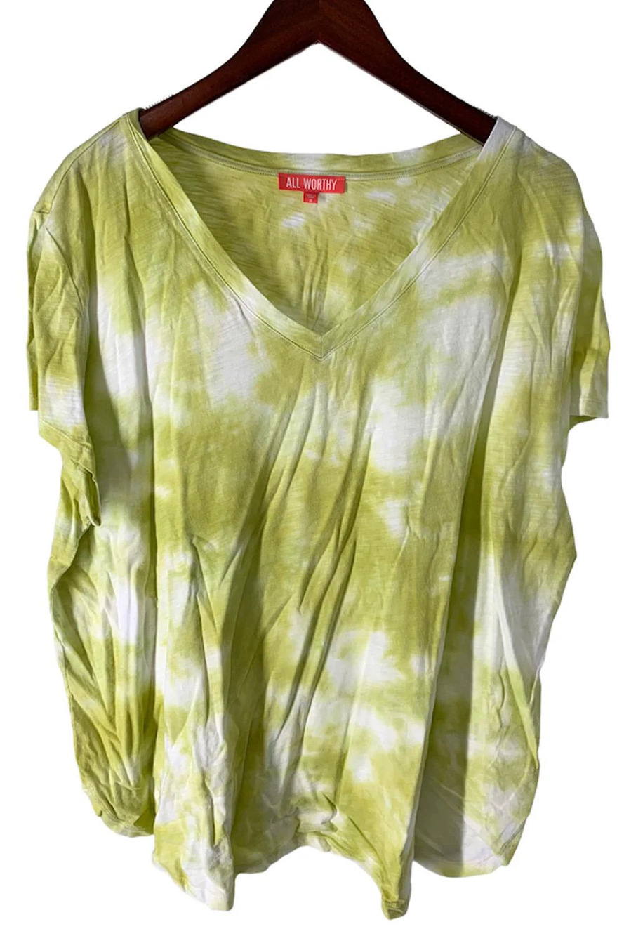 All Worthy Hunter McGrady Tie-Dye T-Shirt with Curved Hem Green - Regular